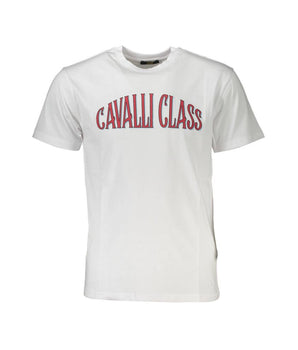 Cavalli Class White Cotton Men T-Shirt