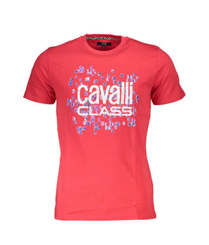 Cavalli Class Red Cotton Men T-Shirt