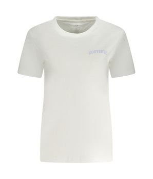 Converse White Cotton Women T-Shirt