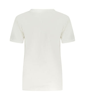 Converse White Cotton Women T-Shirt