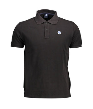 North Sails Black Cotton Men Polo Shirt