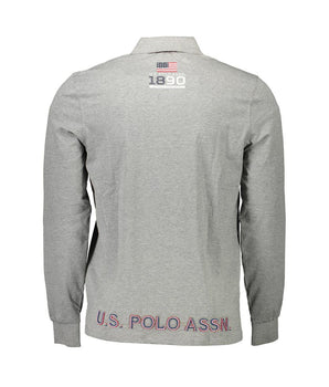 US POLO ASSN. Gray Cotton Men Polo Shirt