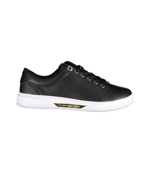 Tommy Hilfiger Black Leather Women Sneaker