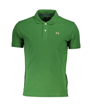 La Martina Sleek Green Slim Fit Polo Shirt with Contrast Detail