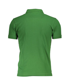 La Martina Sleek Green Slim Fit Polo Shirt with Contrast Detail