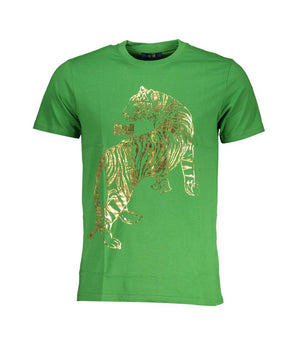Cavalli Class Green Cotton T-Shirt