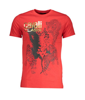 Cavalli Class Red Cotton T-Shirt