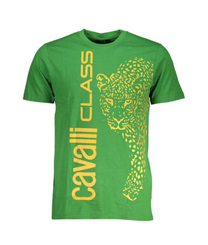 Cavalli Class Green Cotton T-Shirt