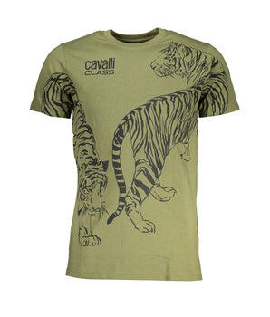 Cavalli Class Green Cotton T-Shirt