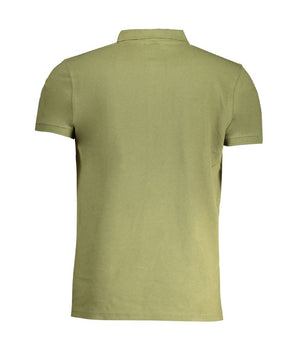 Cavalli Class Green Cotton Polo Shirt