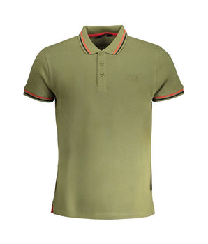Cavalli Class Green Cotton Polo Shirt