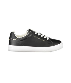 Tommy Hilfiger Black Leather Women Sneaker