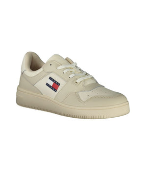 Tommy Hilfiger Beige Leather Men Sneaker