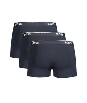 Hugo Boss Blue Cotton Men Boxer Underwear