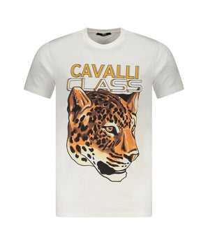 Cavalli Class White Cotton Men T-Shirt