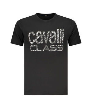 Cavalli Class Black Cotton Men T-Shirt