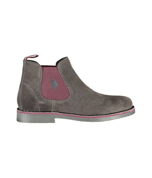 U.S. POLO ASSN. Gray Leather Mens Ankle Boot