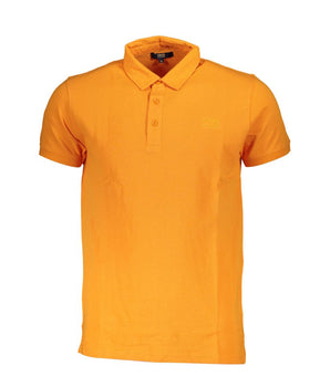 Cavalli Class Orange Cotton Men Polo Shirt
