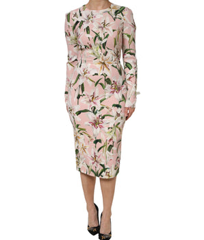 Vestido midi elástico de viscosa Pink Lily de Dolce &amp; Gabbana