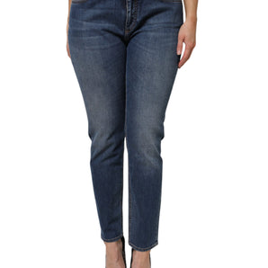 Dolce &amp; Gabbana Blue Low Waist Cotton Skinny Denim Jeans