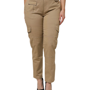 Dolce &amp; Gabbana Brown Cotton Cargo Tapered Pants