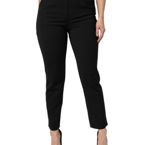 Dolce &amp; Gabbana Black High Waisted Tapered STAFF Pants
