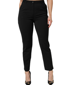 Pantalones negros de talle alto y cónicos STAFF de Dolce &amp; Gabbana