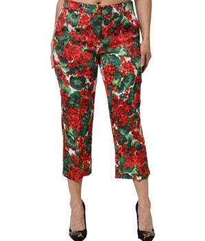 Dolce &amp; Gabbana Multicolor Floral Print Cropped Pants