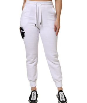 Pantalones deportivos blancos de algodón elástico Dolce &amp; Gabbana