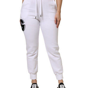 Dolce &amp; Gabbana White Cotton Stretch Jogger Sweatpants Pants