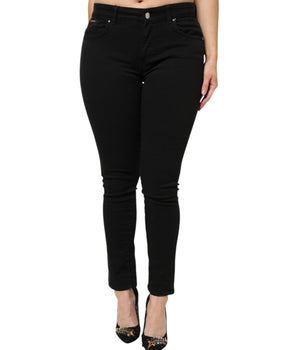 Vaqueros de cintura media de algodón negro de Dolce &amp; Gabbana