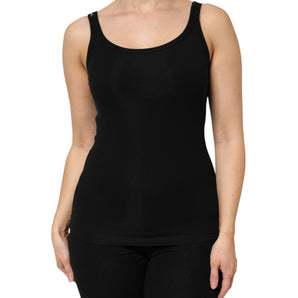 Dolce & Gabbana Black Cotton Stretch Sleeveless Women Tank Top