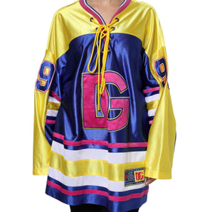 Dolce & Gabbana Multicolor Polyester Long Sleeves V-Neck Top