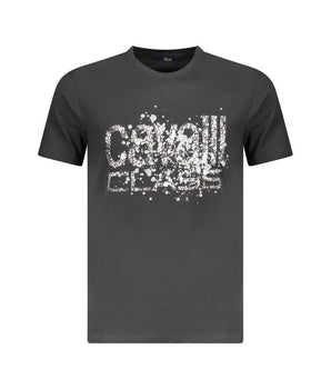 Cavalli Class Black Cotton Men T-Shirt