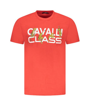 Cavalli Class Red Cotton Men T-Shirt