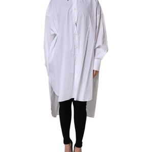 Dolce & Gabbana White Cotton Collared Shirt Long Sleeve Top