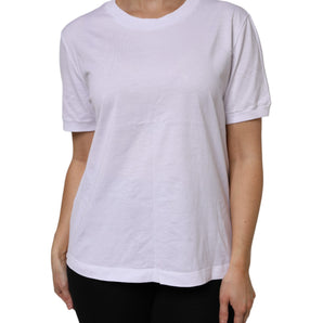 Dolce & Gabbana White Cotton Short Sleeve Round Neck T-shirt