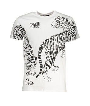 Cavalli Class White Cotton T-Shirt