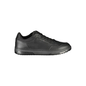 Tommy Hilfiger Men's Black Leather Sneakers