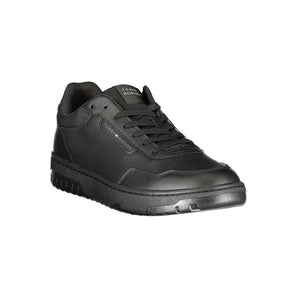 Tommy Hilfiger Men's Black Leather Sneakers