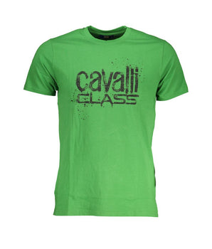 Cavalli Class Green Cotton T-Shirt