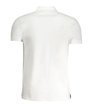 Cavalli Class White Cotton Polo Shirt
