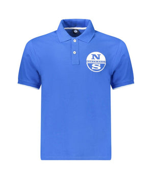 North Sails Blue Cotton Men Polo Shirt