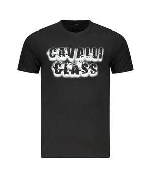 Cavalli Class Black Cotton Men T-Shirt