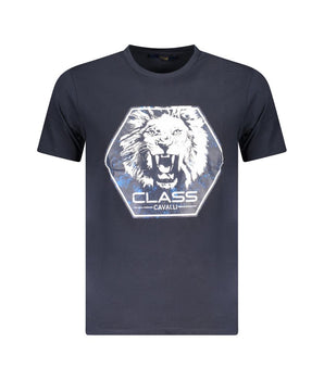 Cavalli Class Blue Cotton Men T-Shirt