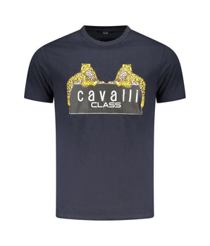 Cavalli Class Blue Cotton Men T-Shirt