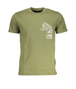 Cavalli Class Green Cotton T-Shirt