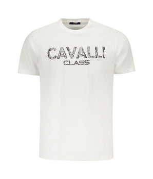 Cavalli Class White Cotton Men T-Shirt