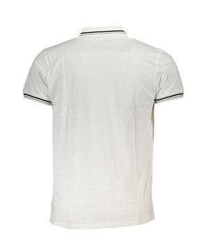Cavalli Class White Cotton Men Polo Shirt