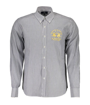 La Martina Blue Cotton Men Shirt